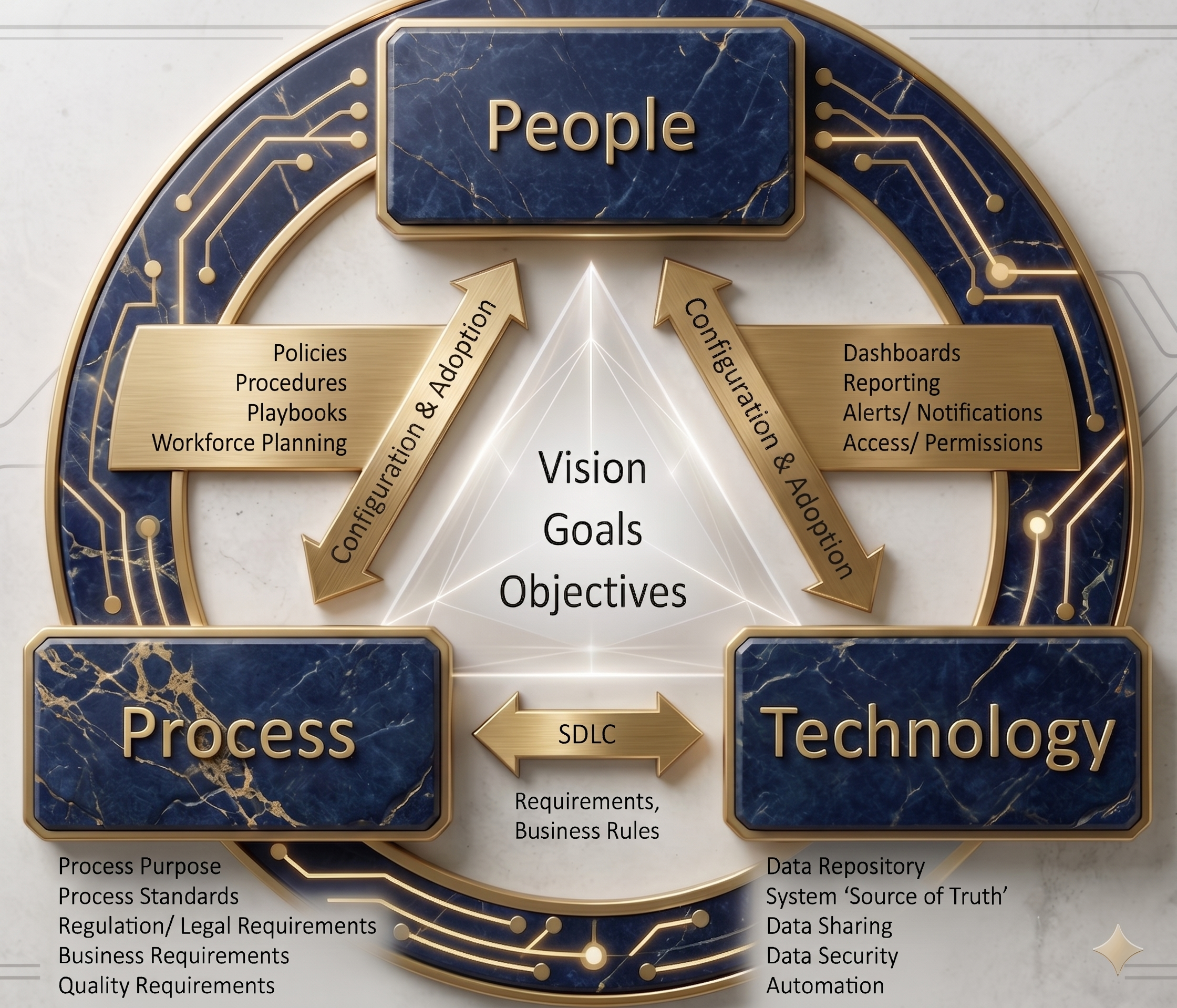 People, Process, Technology integration diagram
